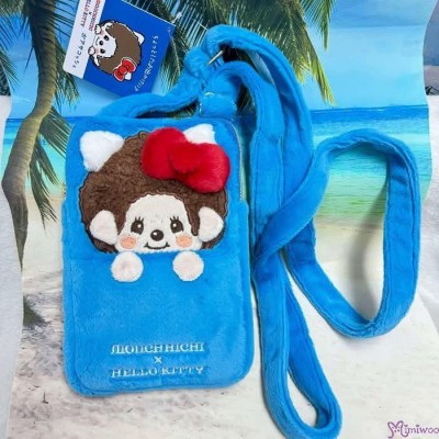 180649 Hello Kitty x Monchhichi 15 x 22cm Plush Shoulder Bag Handbag with Strap 